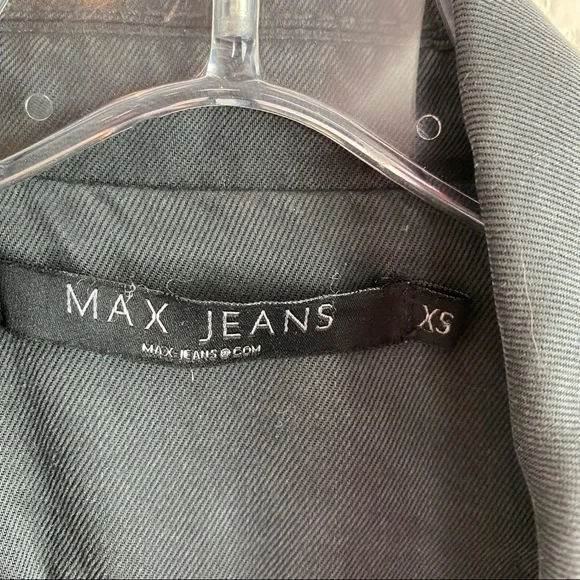MAX JEANS Soft Stylish Tencel Grey Charcoal Moto Jacket Size XSmall - Picture 6 of 11
